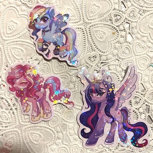 Naklejki mój mały kucyk zmierzch blask holograficzne scrapbooking kreskówki licornes naklejki Pinkie tarte arc-en-ciel dash fanart merch