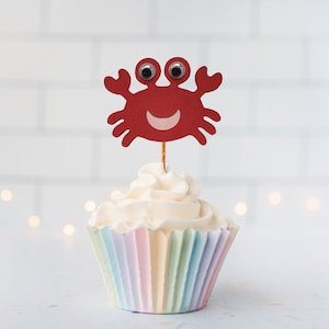 Red Crab Cupcake Toppers