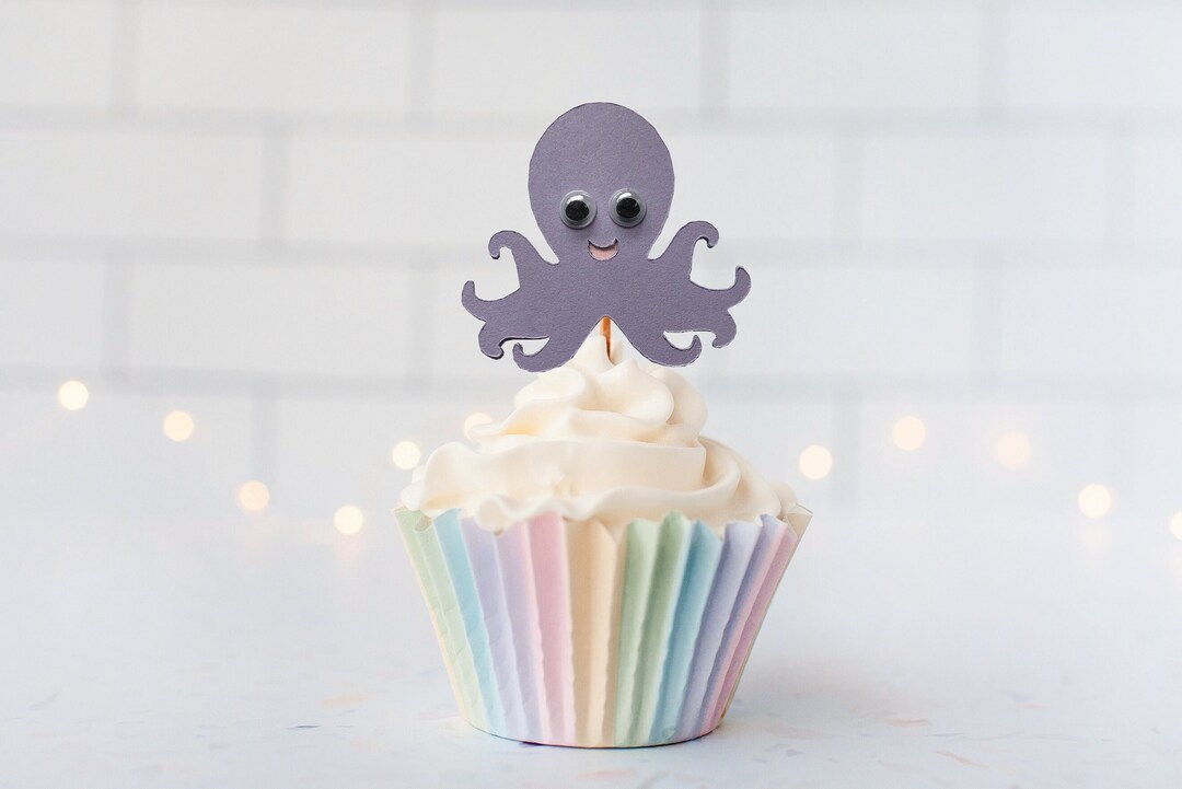 Purple Octopus Cupcake Toppers - Etsy