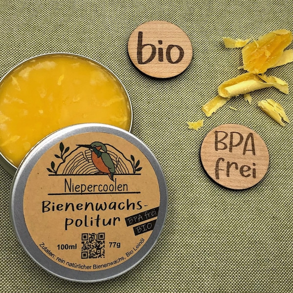 100ml (77g) bio Bienenwachspolitur / BPA frei/ Schuhpolitur, Holzpolitur, Holzpflege, Lederpflege, ohne Mineralöl