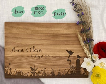 Personalisiertes Hochzeitsgeschenk für das Brautpaar, Geschenk Hochzeit, Schneidebrett, Schneidebrett, Hochzeitsbrett, Küchenbrett