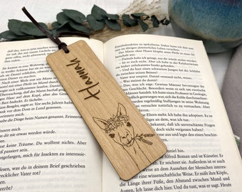 Wooden bookmark, llama/alpaca personalized, made of solid wood
