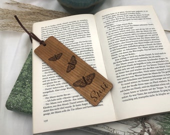 Wooden bookmark, butterflies personalized, made of solid wood