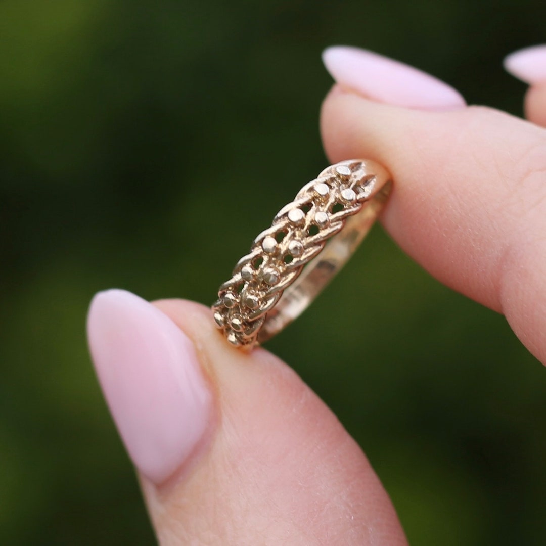 1984 9ct Gold Keeper's Ring or Guard Ring 9ct Yellow Etsy Australia