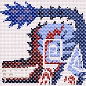 MHW Ebony Odogaron Cross Stitch Pattern