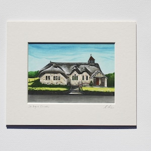 Église St Agnes, Freshwater Bay, île de Wight, Fine Art Print