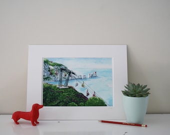 The Needles and Chairlift, Isle of Wight Art Print