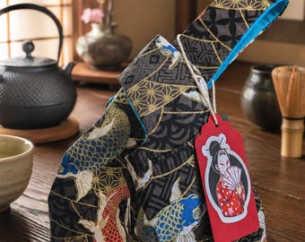 Asian Koi Fish Japanese Mini Knot Bag Wristlet