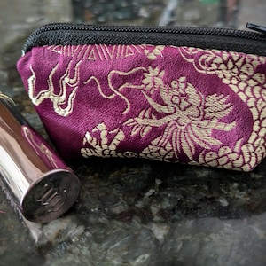 Chinese Dragon Brocade Zippered Lipstick Holder