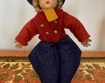 Vintage Flexo Toys Wonderflex NY 10" Dutch Doll With Metal Hands & Shoes