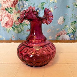 FENTON ドット 花瓶 40's〜50's クランベリーオーバーレイ FENTON