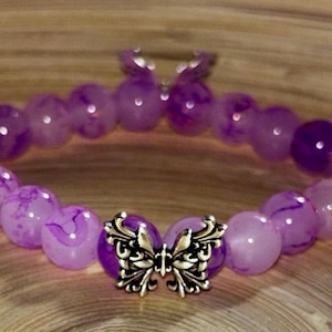 Bracelet papillon, bracelet de l'amitié, bracelet de perles de verre