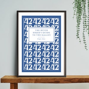 The Hitch Hiker’s Guide To The Galaxy Book Cover Digital Print | Classic Literature Wall Art | Book Nook Corner Decor | Unique Bookish Gift
