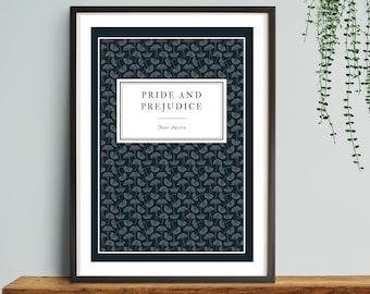 Pride and Prejudice Book Cover Art Print | Jane Austen Decor (Digital Download)
