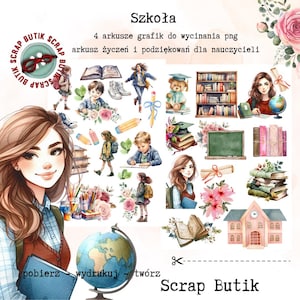 Conjunto de gráficos PNG de agradecimento do professor – Fim do ano letivo, Scrapbooking, Corte Fussy