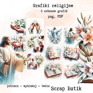 Religiöse Grafiken zum Drucken - Hostie, Bibel, Priester - PNG PDF - Weihekarten, Erstmessen, Jubiläum