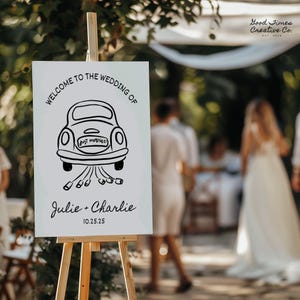 Wedding Welcome Sign Template Hand Drawn Scribble Illustration Reception Signage Printable Handwritten Signage Fun Illustrated Whimsical