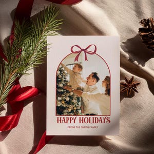 Photo Christmas Card Template, Happy Holidays, Modern Holiday Card, Minimalist Christmas Card, Merry Christmas, Editable Template, Whimsical