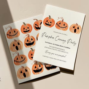 Pumpkin Carving Party Invitation Template: Spooky Halloween Invite (Canva) image 2
