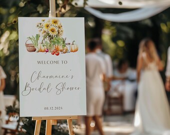 Modèle de plaque de bienvenue pour la douche nuptiale Farmers Market (téléchargement numérique)
