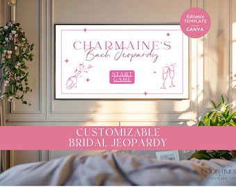 Bridal Party Jeopardy Game, Editable Party Game, Bachelorette Jeopardy, Customizable, Canva, Interactive, Bach Weekend, Bridal Shower, Fun