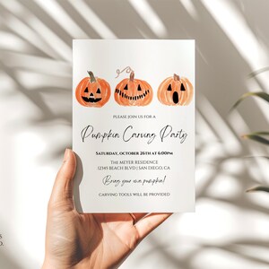 Pumpkin Carving Party Invitation Template: Spooky Halloween Invite (Canva) image 3