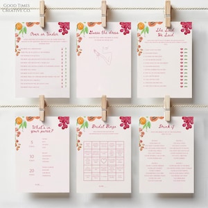 Lot de jeux pour la douche nuptiale, cartes de jeu pour la douche nuptiale fraîchement arrivées sur le marché, jeux imprimables pour la douche nuptiale à téléchargement immédiat amusant enterrement de vie de jeune fille