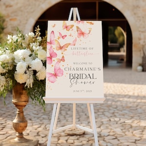 Lifetime of Butterflies Bridal Shower Welcome Sign Template, Editable Butterfly Bridal Shower Sign, Whimsical Bridal Shower, Fairytale