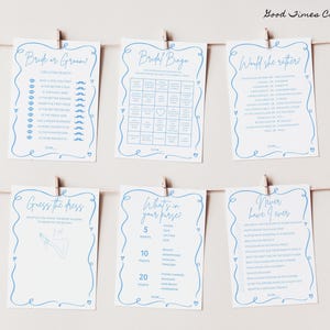 Bundle de jeux pour la douche nuptiale, quelque chose de bleu, modèle de jeu pour la douche nuptiale, jeux modifiables pour la douche nuptiale, jeux imprimables, jeux d'enterrement de vie de jeune fille amusants