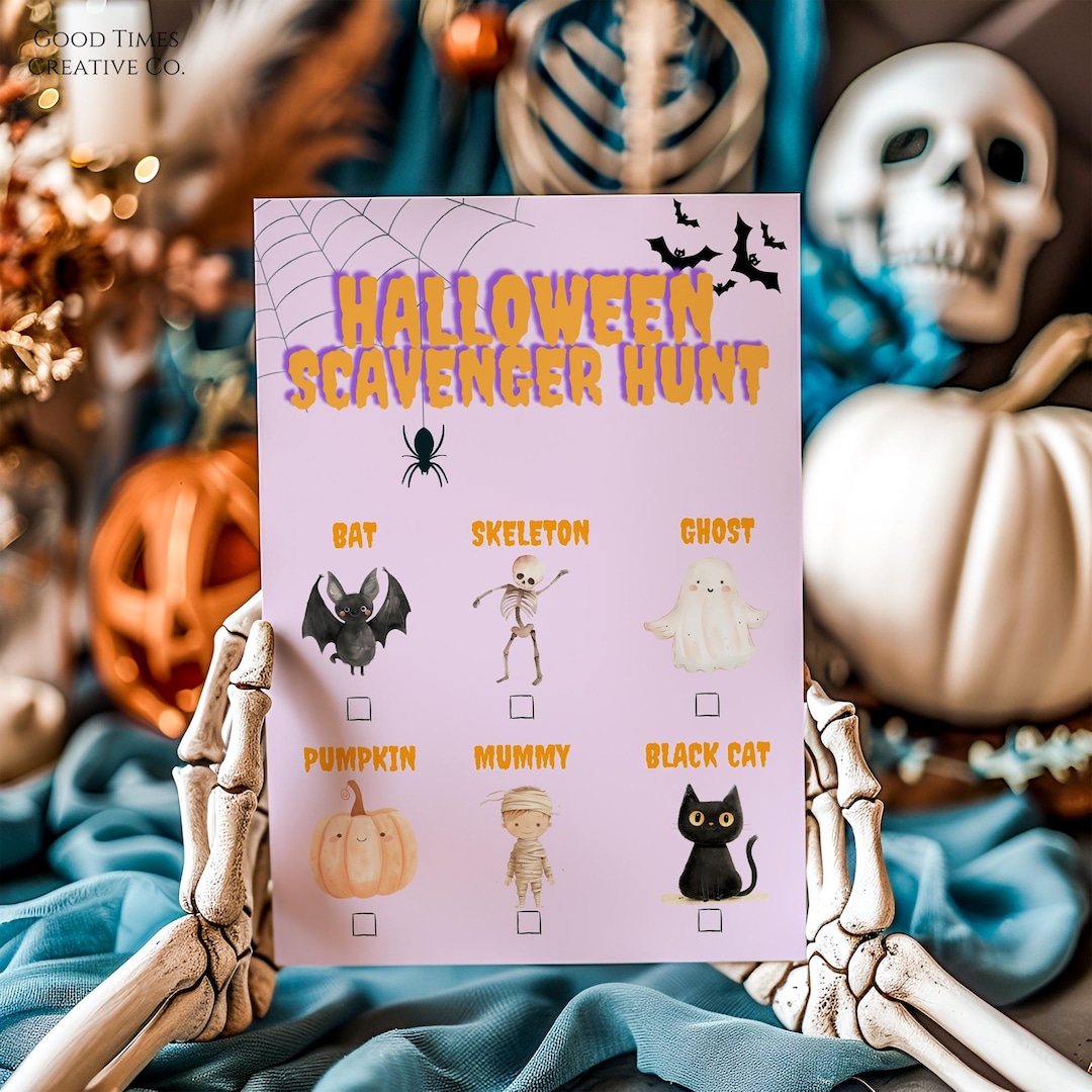Halloween Scavenger Hunt Game: Spooky Printable for Kids (editable) - Etsy