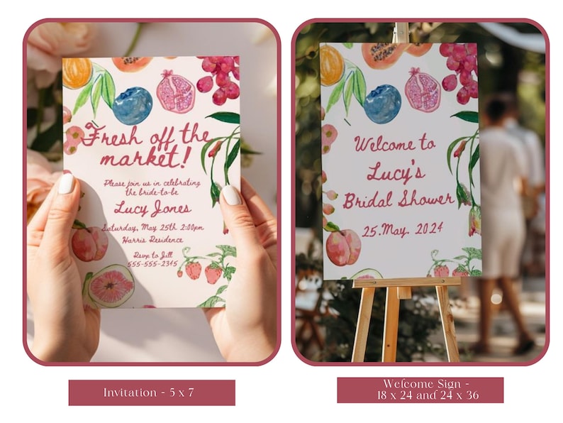 Farmer's Market Bridal Shower Invite Bundle: Editable Templates (Digital Download) image 4