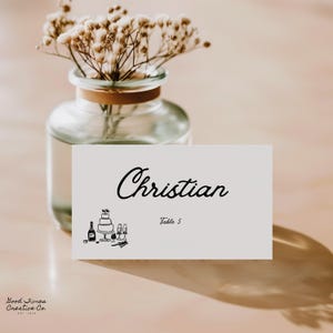 Wedding Place Cards Templates Wedding Place Card Wedding Guest Name Table Printable Place Card Guest Name Place Cards Hand Drawn Place Cards