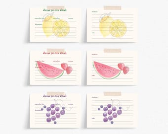Bridal Shower Recipe Card: Farmers Market Theme (Instant Download)