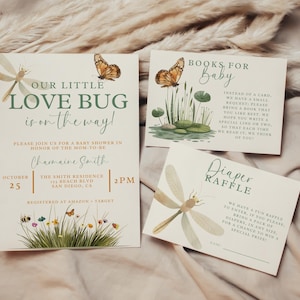 Il nostro modello di invito per baby shower "Little Love Bug", Baby Shower "Love Bug", Wilderness, Invito per baby shower per maschietti, Insetti, Genere neutro