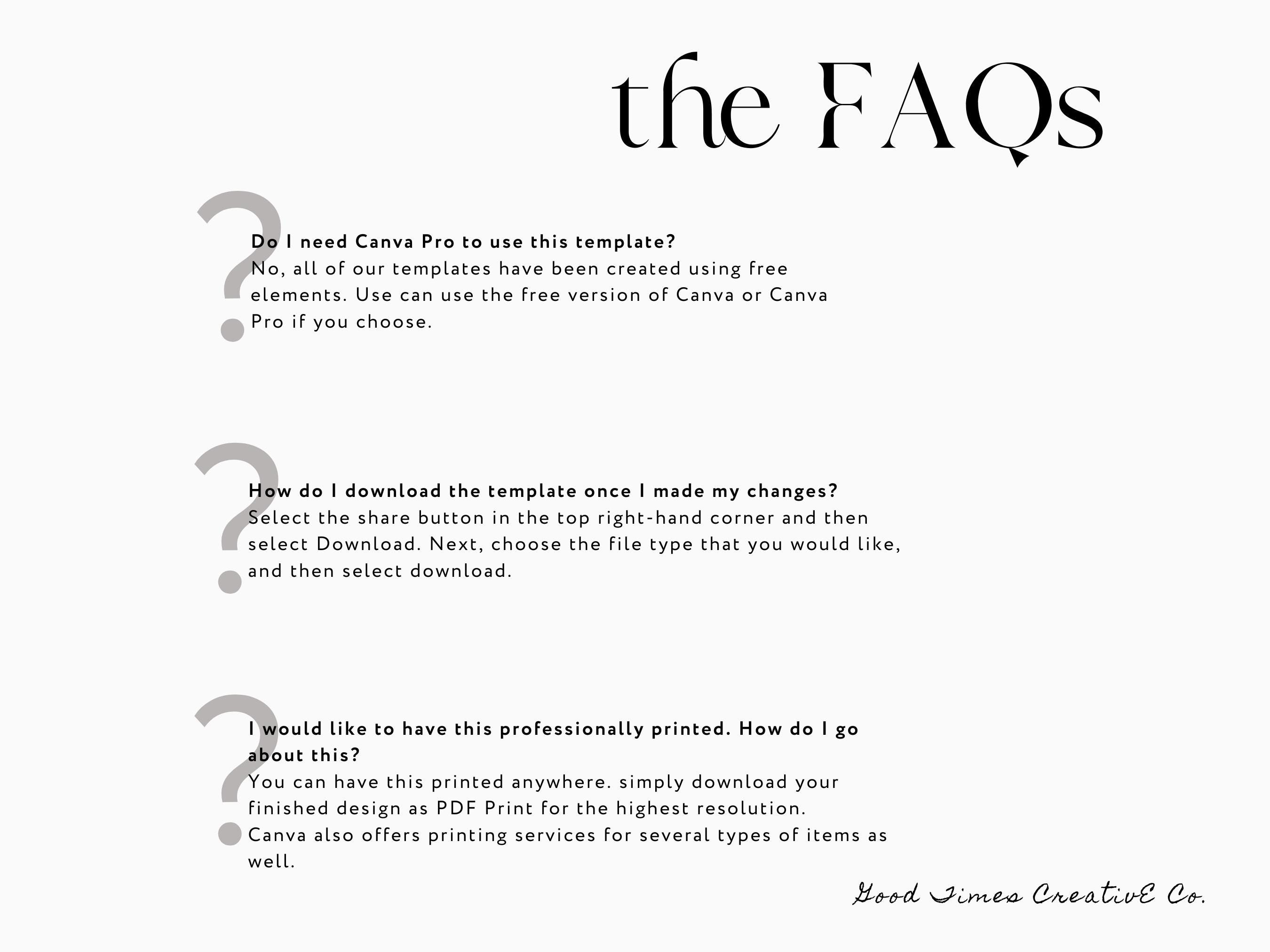 Table Sign Template