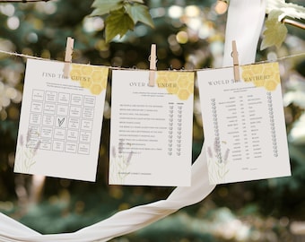 Bride To Bee Bridal Shower Games Bundle: Printable Party Games (Digital Download)