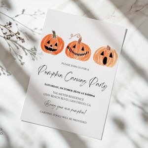 Pumpkin Carving Party Invitation Template: Spooky Halloween Invite (Canva) image 4