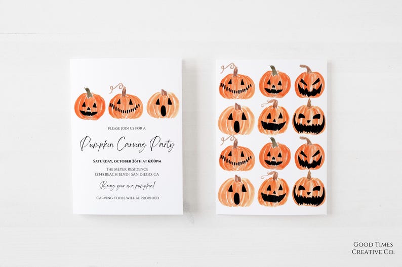 Pumpkin Carving Party Invitation Template: Spooky Halloween Invite (Canva) image 5