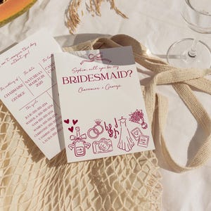 Modelo de cartão de proposta de madrinha, cartão de madrinha desenhado à mão para impressão, você será minha madrinha personalizada, papelaria de casamento, detalhes
