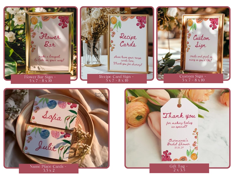 Farmer's Market Bridal Shower Invite Bundle: Editable Templates (Digital Download) image 6