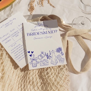 Modello di biglietto di proposta per damigella d'onore, biglietto di damigella d'onore disegnato a mano stampabile, vuoi essere la mia damigella d'onore personalizzata, cancelleria per matrimoni, dettagli