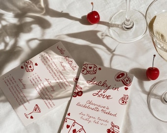 Vegas Bachelorette Invitation Template: Lucky In Love Casino Theme