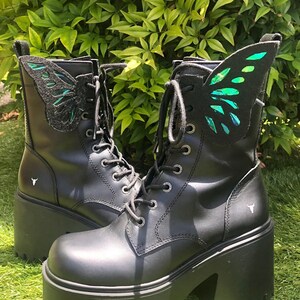 Iridescent butterfly boots top