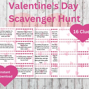 Valentine&#39;s Day Scavenger Hunt | Valentine&#39;s Indoor Scavenger Hunt | Valentine&#39;s Treasure Hunt | Valentines Scavenger Hunt For Kids