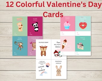 Printable Valentines Day Cards | Valentine's For Kids | Classroom Valentine's Day Card | Printable Kids Valentine | Coloring Cards