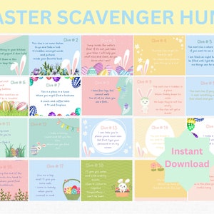 Easter Scavenger Hunt, Indoor Scavenger Hunt, Easter Scavenger Hunt For Kids, Treasure Hunt Clues, Easter Activity, Kids Easter Game