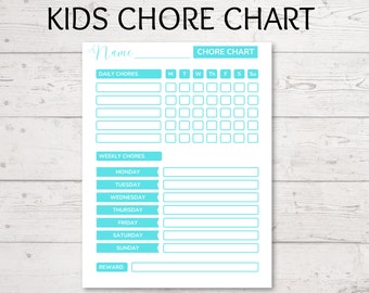 Kids Chore Chart: Responsibility & Reward Tracker (PDF)