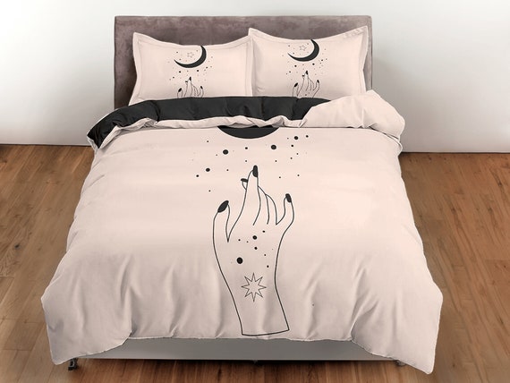 Fortune Teller Cotton Duvet Cover Celestial Quilt Cover Stars