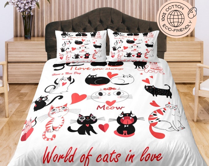 Book Nook Cat Duvet Cover Set GFTOTP7863 main image 0