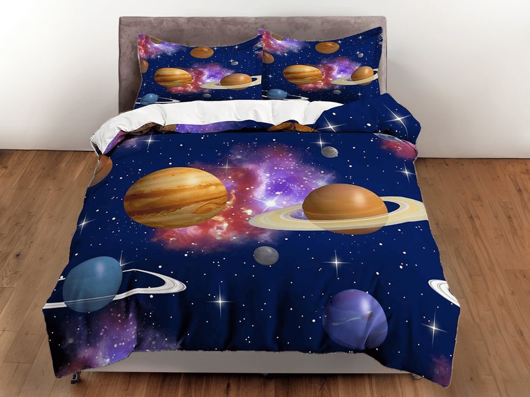 Cotton Duvet Cover Outer Space Quilt Cover Solar Etsy